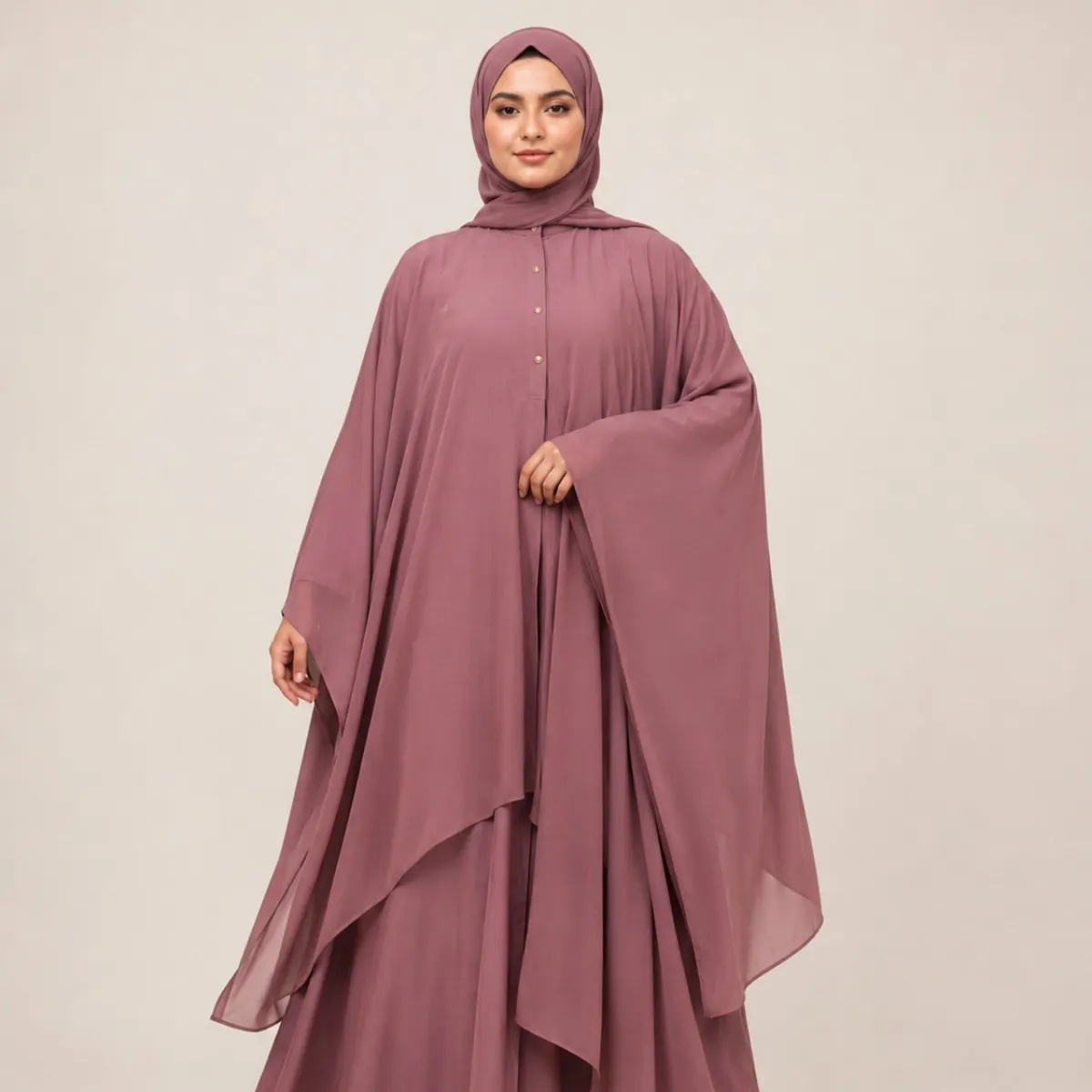 Double Layer Bell Sleeve Abaya